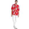 imageMatchable Family Hawaiian Luau Men Women Girl Boy Clothes in Hibiscus RedMen Short Sleeve