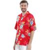 imageMatchable Family Hawaiian Luau Men Women Girl Boy Clothes in Hibiscus RedMen Short Sleeve
