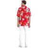 imageMatchable Family Hawaiian Luau Men Women Girl Boy Clothes in Hibiscus RedMen Short Sleeve