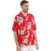 imageMatchable Family Hawaiian Luau Men Women Girl Boy Clothes in Hibiscus RedMen Short Sleeve