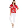imageMatchable Family Hawaiian Luau Men Women Girl Boy Clothes in Hibiscus RedWomen Aloha Shirt