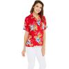 imageMatchable Family Hawaiian Luau Men Women Girl Boy Clothes in Hibiscus RedWomen Aloha Shirt