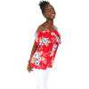 imageMatchable Family Hawaiian Luau Men Women Girl Boy Clothes in Hibiscus RedWomen Offshoulder Ruffle Top