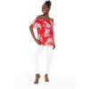 imageMatchable Family Hawaiian Luau Men Women Girl Boy Clothes in Hibiscus RedWomen Offshoulder Ruffle Top