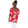 imageMatchable Family Hawaiian Luau Men Women Girl Boy Clothes in Hibiscus RedWomen Offshoulder Ruffle Top