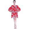 imageMatchable Family Hawaiian Luau Men Women Girl Boy Clothes in Hibiscus RedWomen Short Poncho