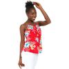 imageMatchable Family Hawaiian Luau Men Women Girl Boy Clothes in Hibiscus RedWomen Spaghetti Strap Top