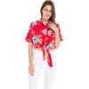 imageMatchable Family Hawaiian Luau Men Women Girl Boy Clothes in Hibiscus RedWomen Tie Front Shirt