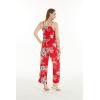 imageMatchable Family Hawaiian Luau Men Women Girl Boy Clothes in Hibiscus RedWomen V Neck Jumpsuit