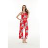 imageMatchable Family Hawaiian Luau Men Women Girl Boy Clothes in Hibiscus RedWomen V Neck Jumpsuit
