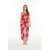 imageMatchable Family Hawaiian Luau Men Women Girl Boy Clothes in Hibiscus RedWomen V Neck Jumpsuit