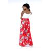 imageMatchable Family Hawaiian Luau Men Women Girl Boy Clothes in Hibiscus RedWomen Wide Leg Pants