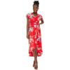 imageMatchable Family Hawaiian Luau Men Women Girl Boy Clothes in Hibiscus RedWomen Wrap Ruffle