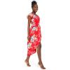 imageMatchable Family Hawaiian Luau Men Women Girl Boy Clothes in Hibiscus RedWomen Wrap Ruffle