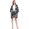 imageMatchable Family Hawaiian Luau Men Women Girl Boy Clothes in Midnight BloomWomen Kimono Cardigan