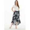 imageMatchable Family Hawaiian Luau Men Women Girl Boy Clothes in Midnight BloomWomen Wrap Ruffle Skirt