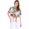 imageMatchable Family Hawaiian Luau Men Women Girl Boy Clothes in Neon Sunset PinkWomen Tie Front Shirt