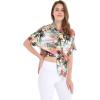 imageMatchable Family Hawaiian Luau Men Women Girl Boy Clothes in Neon Sunset PinkWomen Tie Front Shirt