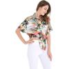 imageMatchable Family Hawaiian Luau Men Women Girl Boy Clothes in Neon Sunset PinkWomen Tie Front Shirt
