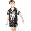 imageMatchable Family Hawaiian Luau Men Women Girl Boy Clothes in Pineapple Garden BlackBoy Short Sleeve