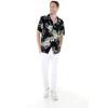 imageMatchable Family Hawaiian Luau Men Women Girl Boy Clothes in Pineapple Garden BlackMen Short Sleeve