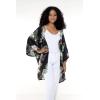 imageMatchable Family Hawaiian Luau Men Women Girl Boy Clothes in Pineapple Garden BlackWomen Kimono Cardigan