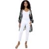imageMatchable Family Hawaiian Luau Men Women Girl Boy Clothes in Pineapple Garden BlackWomen Kimono Cardigan