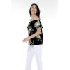 imageMatchable Family Hawaiian Luau Men Women Girl Boy Clothes in Pineapple Garden BlackWomen Offshoulder Ruffle Top