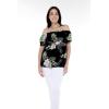 imageMatchable Family Hawaiian Luau Men Women Girl Boy Clothes in Pineapple Garden BlackWomen Offshoulder Ruffle Top