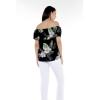 imageMatchable Family Hawaiian Luau Men Women Girl Boy Clothes in Pineapple Garden BlackWomen Offshoulder Ruffle Top