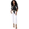 imageMatchable Family Hawaiian Luau Men Women Girl Boy Clothes in Pineapple Garden BlackWomen Tie Front Shirt