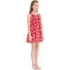 imageMatchable Family Hawaiian Luau Men Women Girl Boy Clothes in Tropical Jungle RedGirl Round Neck Shift
