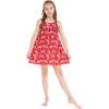 imageMatchable Family Hawaiian Luau Men Women Girl Boy Clothes in Tropical Jungle RedGirl Round Neck Shift