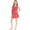 imageMatchable Family Hawaiian Luau Men Women Girl Boy Clothes in Tropical Jungle RedGirl Round Neck Shift
