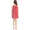 imageMatchable Family Hawaiian Luau Men Women Girl Boy Clothes in Tropical Jungle RedGirl Round Neck Shift