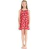 imageMatchable Family Hawaiian Luau Men Women Girl Boy Clothes in Tropical Jungle RedGirl Round Neck Shift