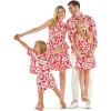 imageMatchable Family Hawaiian Luau Men Women Girl Boy Clothes in Classic Vintage Hibiscus RedWomen Shirt