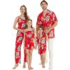 imageMatchable Family Hawaiian Luau Men Women Girl Boy Clothes in Hibiscus RedWomen Short Tank