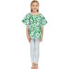 imageMatchable Family Hawaiian Luau Men Women Girl Boy Clothes in Classic Vintage Hibiscus GreenGirl Poncho Top