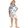 imageMatchable Family Hawaiian Luau Men Women Girl Boy Clothes in Flowering Koi BlueBoy Short Sleeve