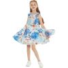 imageMatchable Family Hawaiian Luau Men Women Girl Boy Clothes in Flowering Koi BlueGirl Fit and Flare