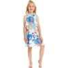 imageMatchable Family Hawaiian Luau Men Women Girl Boy Clothes in Flowering Koi BlueGirl Round Neck Ruffle