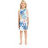 imageMatchable Family Hawaiian Luau Men Women Girl Boy Clothes in Flowering Koi BlueGirl Round Neck Ruffle