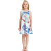 imageMatchable Family Hawaiian Luau Men Women Girl Boy Clothes in Flowering Koi BlueGirl Round Neck Shift