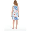 imageMatchable Family Hawaiian Luau Men Women Girl Boy Clothes in Flowering Koi BlueGirl Round Neck Shift