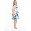 imageMatchable Family Hawaiian Luau Men Women Girl Boy Clothes in Flowering Koi BlueGirl Round Neck Shift