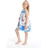 imageMatchable Family Hawaiian Luau Men Women Girl Boy Clothes in Flowering Koi BlueGirl Round Neck Shift