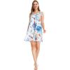 imageMatchable Family Hawaiian Luau Men Women Girl Boy Clothes in Flowering Koi BlueWomen Round Neck Shift Dress
