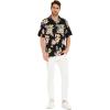 imageMatchable Family Hawaiian Luau Men Women Girl Boy Clothes in Hibiscus BlackMen Short Sleeve