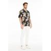 imageMatchable Family Hawaiian Luau Men Women Girl Boy Clothes in Hibiscus BlackMen Short Sleeve